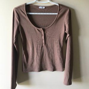 Ardene Long Sleeve Ribbed Knit Top